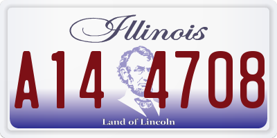 IL license plate A144708
