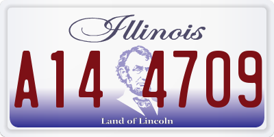 IL license plate A144709