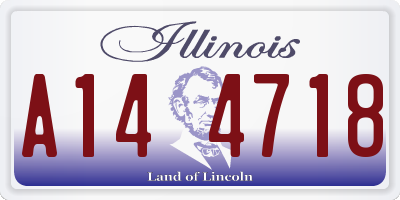 IL license plate A144718