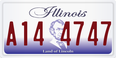 IL license plate A144747
