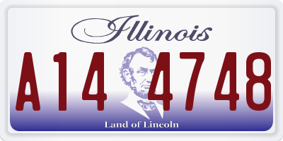 IL license plate A144748