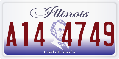 IL license plate A144749