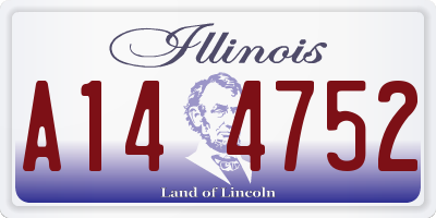 IL license plate A144752