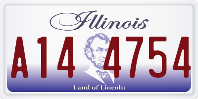 IL license plate A144754