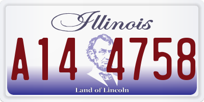 IL license plate A144758