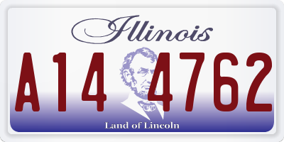 IL license plate A144762