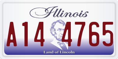 IL license plate A144765