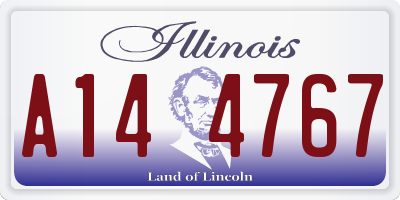 IL license plate A144767