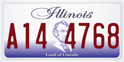 IL license plate A144768
