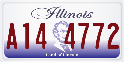 IL license plate A144772
