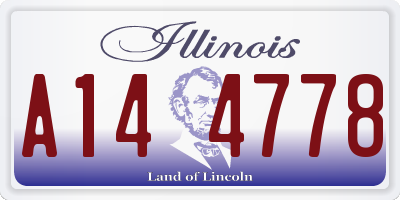 IL license plate A144778