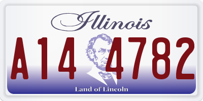 IL license plate A144782