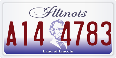 IL license plate A144783