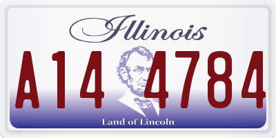 IL license plate A144784