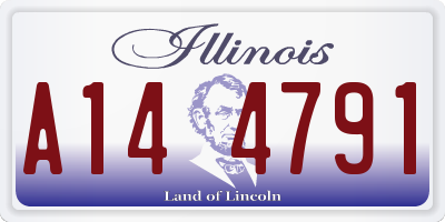 IL license plate A144791