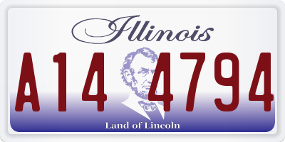 IL license plate A144794
