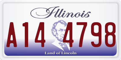 IL license plate A144798