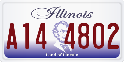 IL license plate A144802
