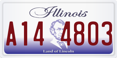 IL license plate A144803