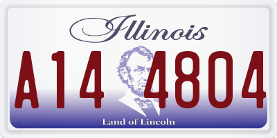 IL license plate A144804