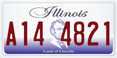 IL license plate A144821