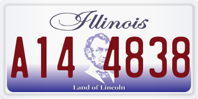IL license plate A144838