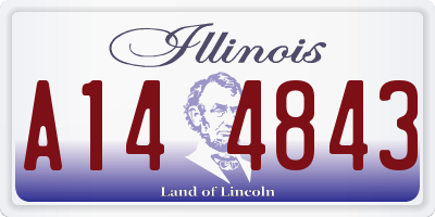 IL license plate A144843