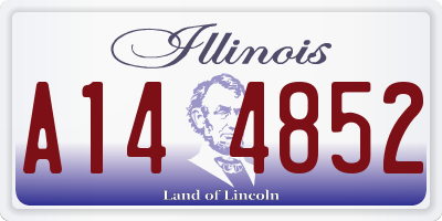 IL license plate A144852