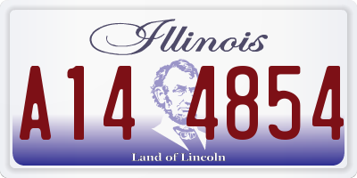 IL license plate A144854