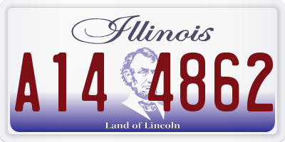 IL license plate A144862