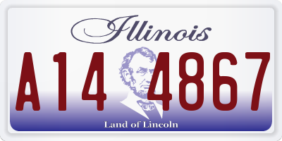 IL license plate A144867