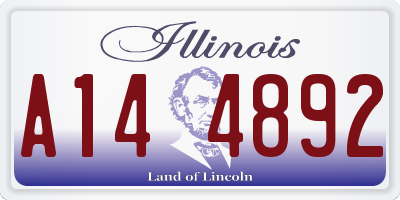 IL license plate A144892