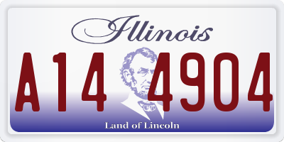 IL license plate A144904
