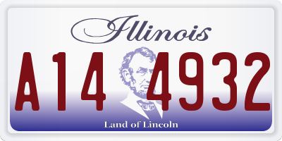 IL license plate A144932
