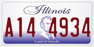 IL license plate A144934