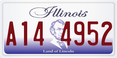 IL license plate A144952
