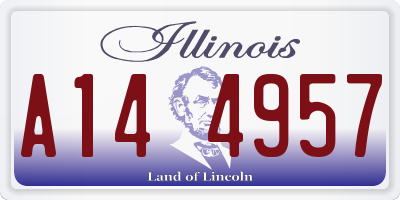 IL license plate A144957