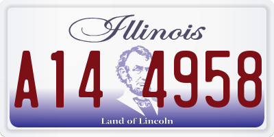 IL license plate A144958
