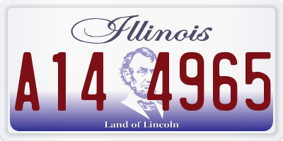 IL license plate A144965