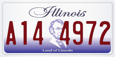 IL license plate A144972