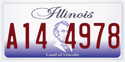 IL license plate A144978