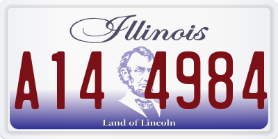 IL license plate A144984
