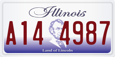 IL license plate A144987