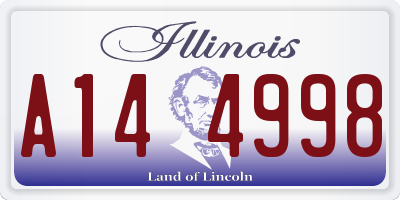 IL license plate A144998