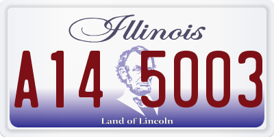 IL license plate A145003