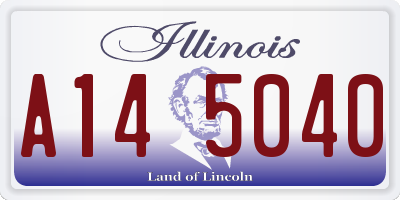 IL license plate A145040