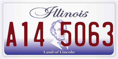 IL license plate A145063