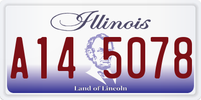 IL license plate A145078