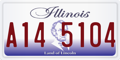 IL license plate A145104