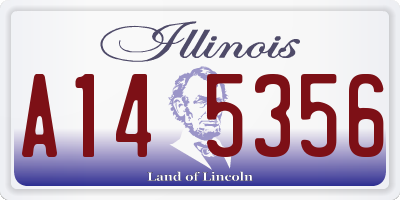 IL license plate A145356
